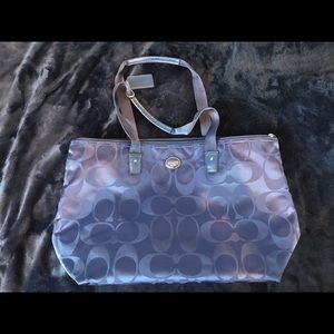COACH nylon weekender bag